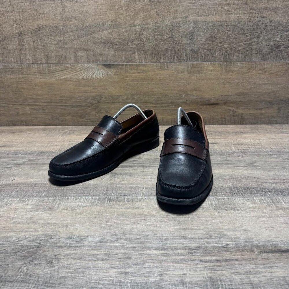 Giorgio Brutini Black/Brown Leather Penny Loafers Men's Size 10.5